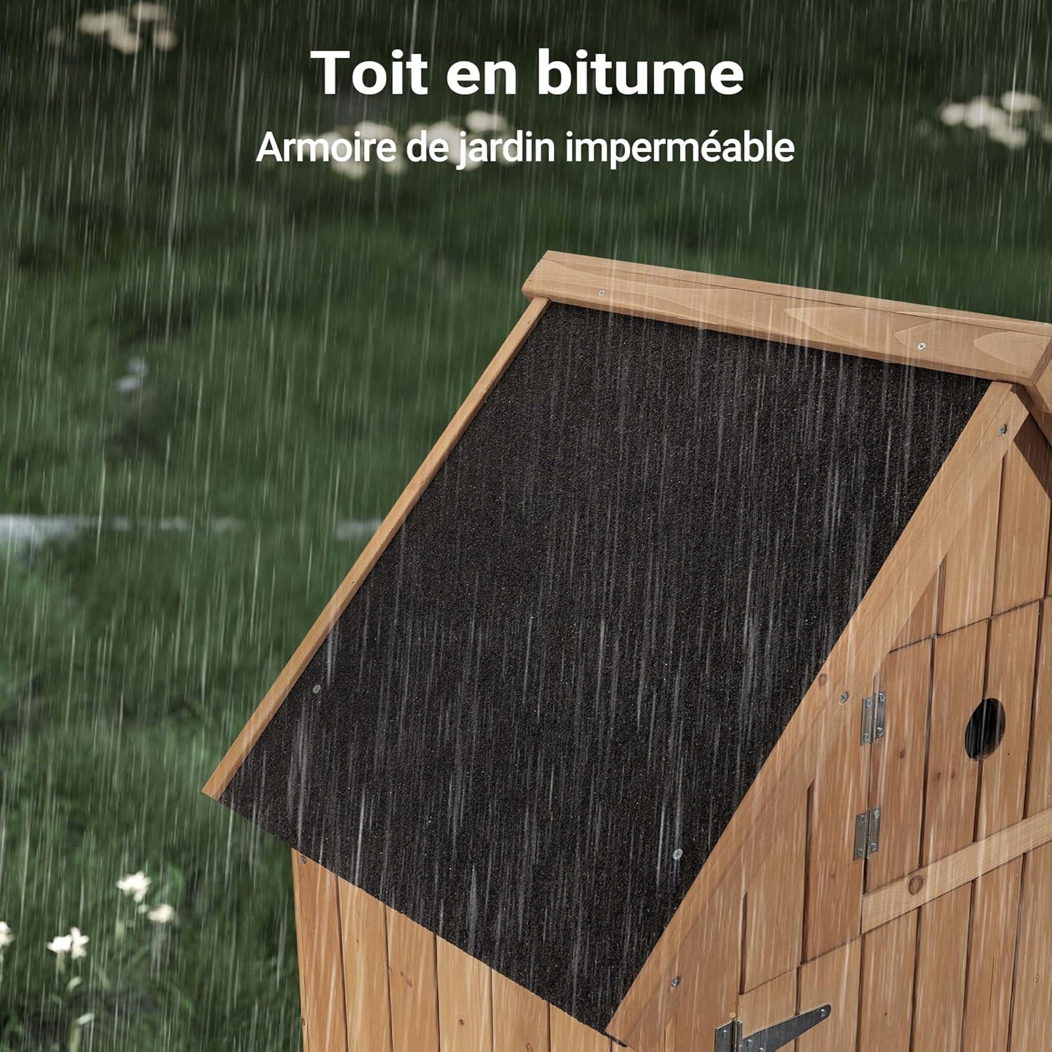 Wiltec - Abri de jardin bois - 770x540x1370mm - toit bitume, 2 portes
