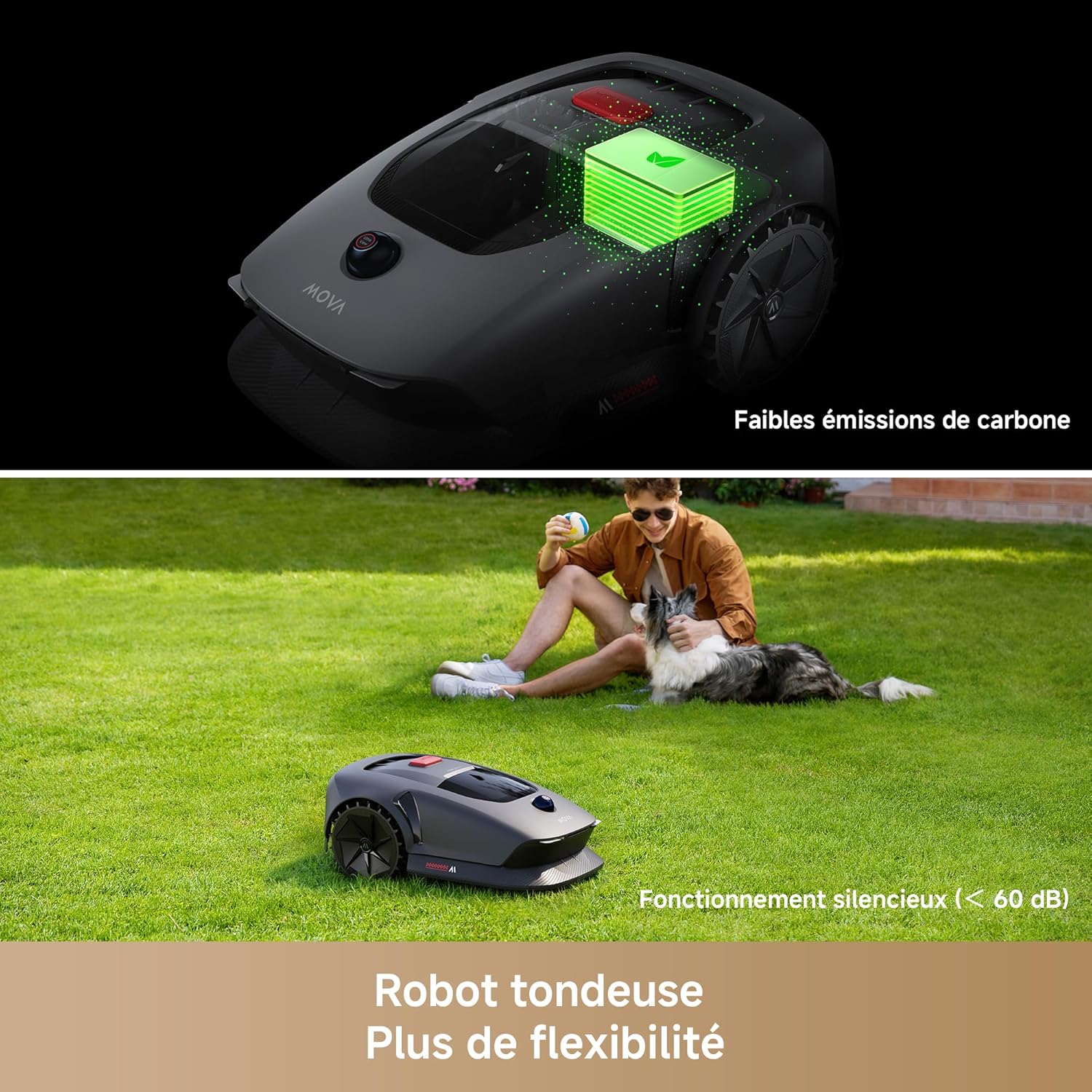 Robot tondeuse - MOVA 600 Kit - 800 m² - LiDAR 3D, 81 lames, contrôle app MOVA600