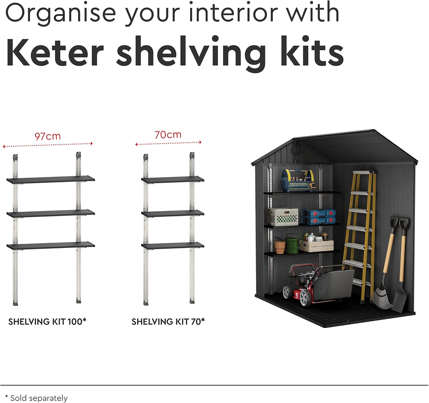 Keter - Darwin 46 - 2,2m² - Abri de jardin résistant et facile à monter