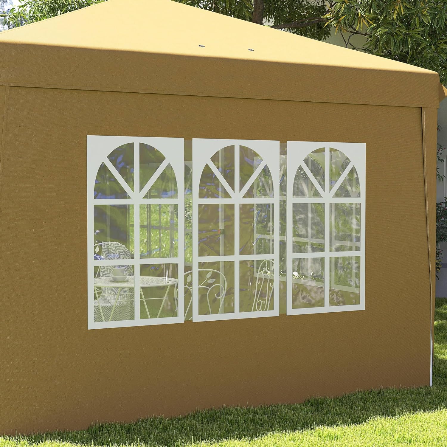 Outsunny Tonnelle de Jardin 3x6m Barnum Pliant avec Côtés Amovibles - Tente de Réception Structure en Acier Renforcée - Abri de Jardin Pop-up pour Mariage, Fête et Marché, Sac de Transport, Kaki