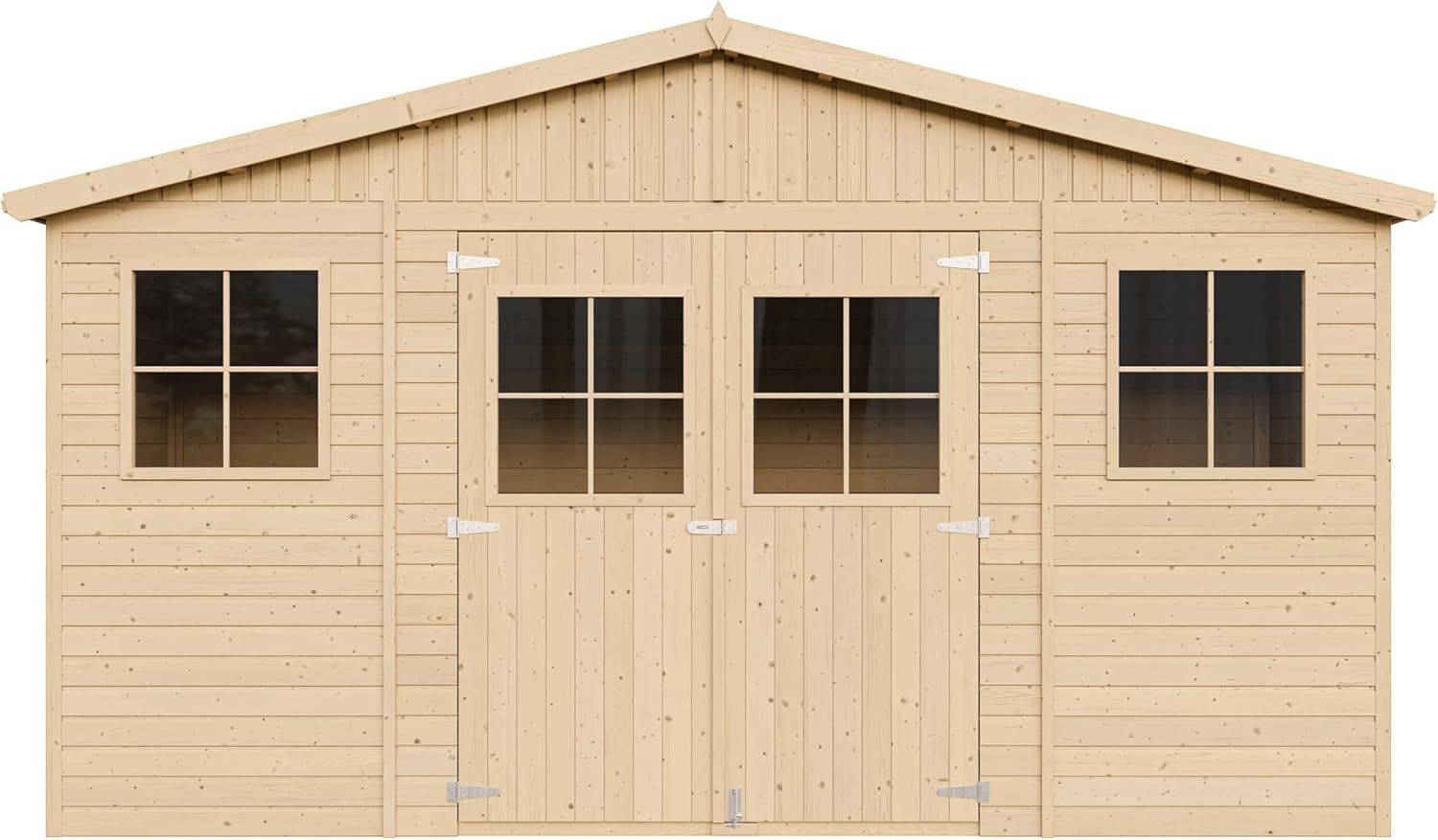 TIMBELA - série M332 - 8 m² - abri de jardin bois, fenêtres, H246x418x220 cm - M332