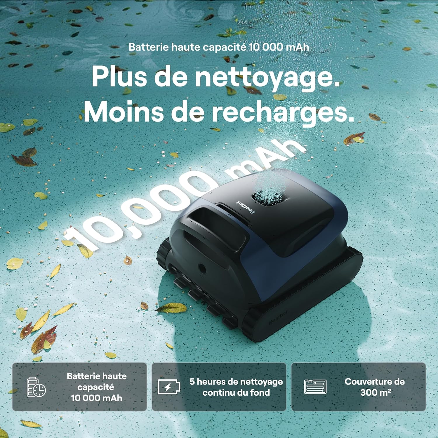 Robot Piscine - Beatbot Sora - Sans fil, aspirateur puissant, autonomie 5h, contrôle app - Bleu Profond - BEATBOT-30