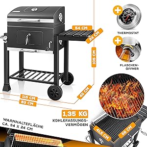 Holzkohlegrill in Grau