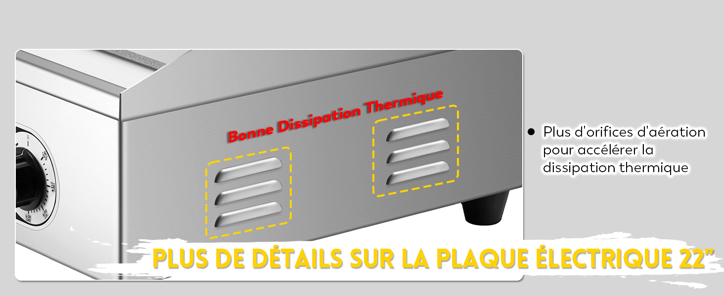 Moongiantgo Plancha Électrique Professionnelle 22" 3000w