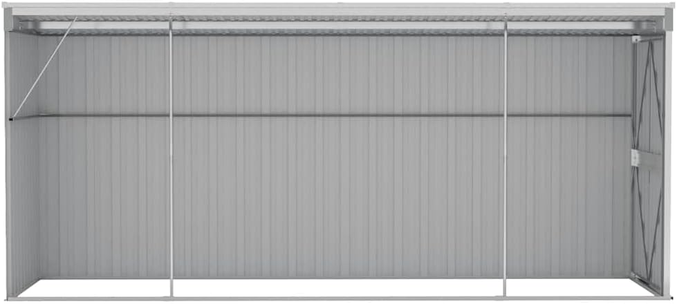 Générique Abri de Jardin Mural Gris 118x382x178 cm Acier galvanisé,Structures extérieures, Cabanes & abris de Jardin,316230