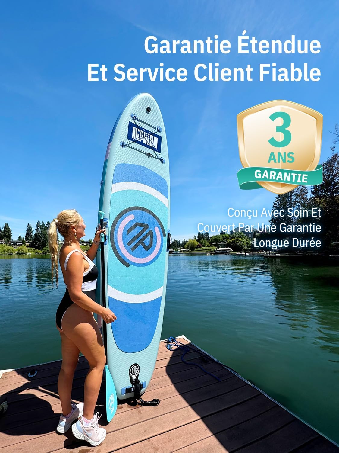 Niphean - Paddle gonflable adulte ultraléger 320 cm - siège, aileron StabilTrac, antidérapant
