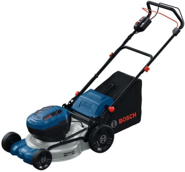 Bosch Pro Tondeuse à gazon autotractée sans-fil GRA18V2-46SP (largeur de coupe: 46 cm, hauteur de coupe: 30-70 mm, sac de ramassage en tissu 60 l, accessoire de mulching, sans batterie)