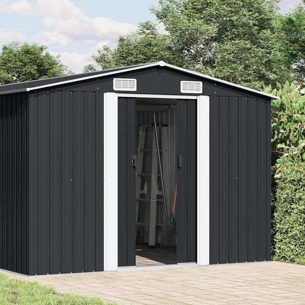 vidaXL Abri de Jardin 257x489x181 cm Métal Anthracite Terrasse Cabane à Outils