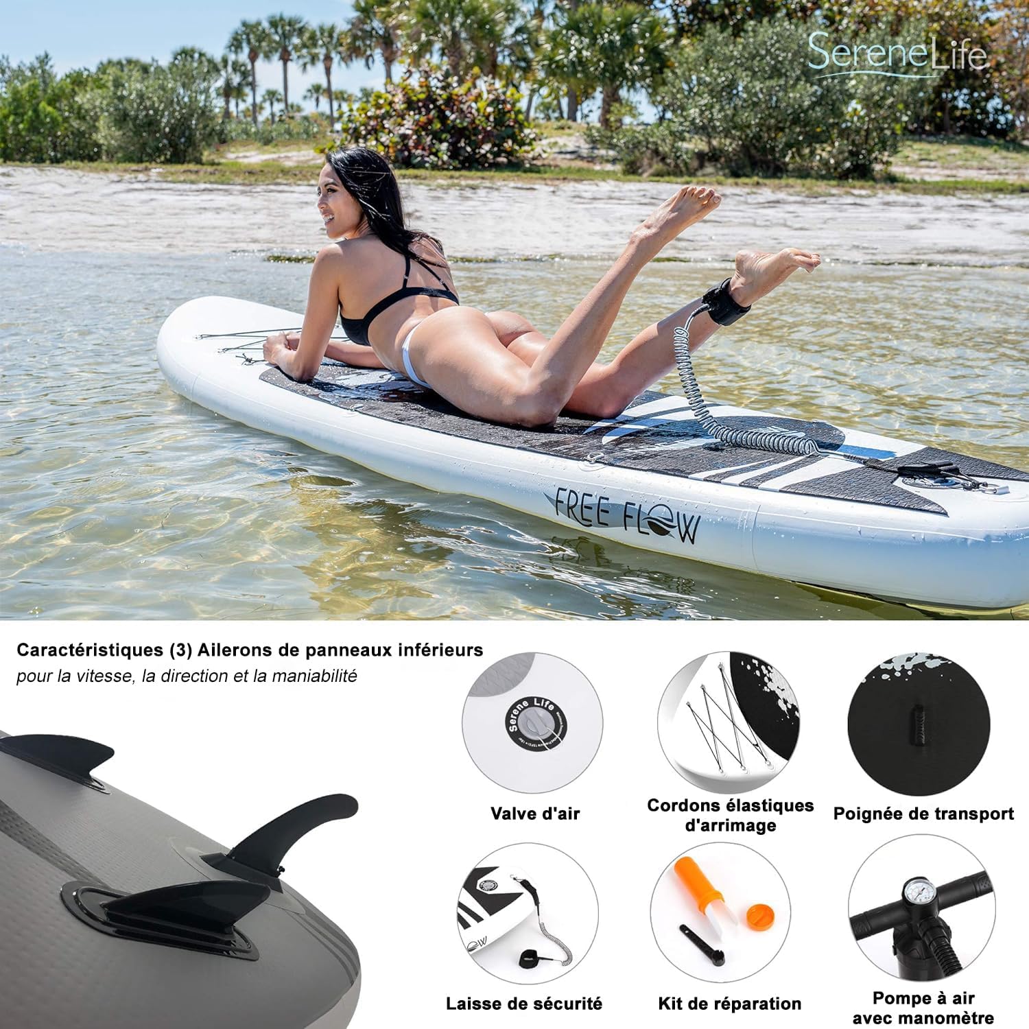 SereneLife - Stand Up Paddle gonflable adulte 6