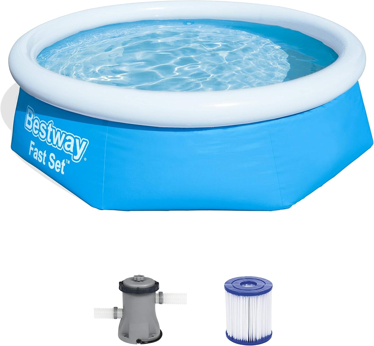 Bestway Kit de piscine Bleu 244 x 244 x 66 cm 2300 L 57268