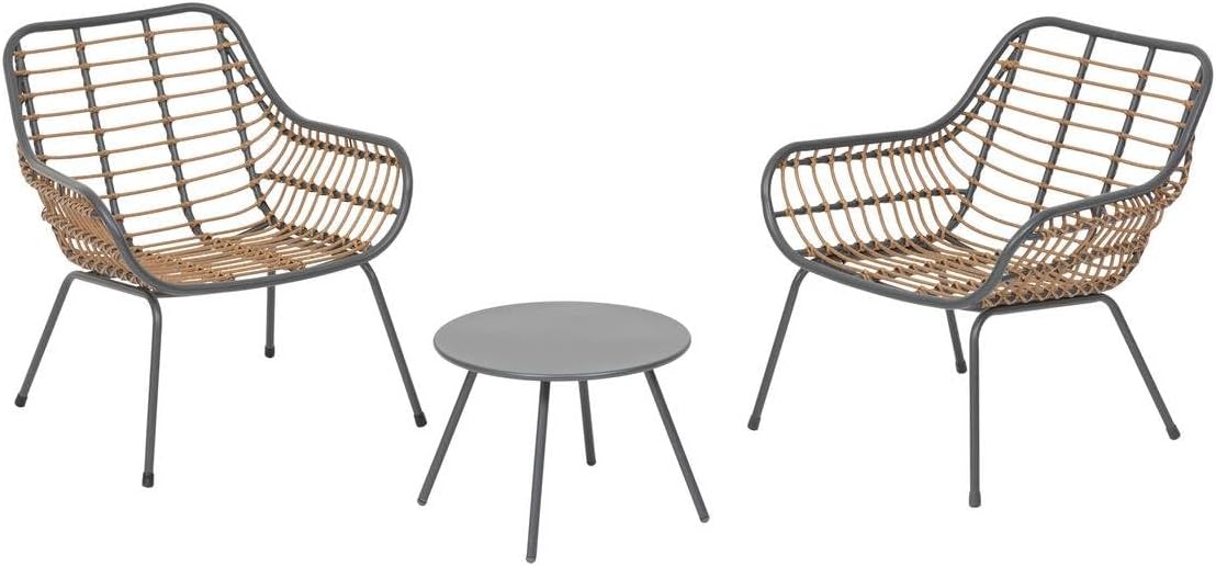 Hespéride - Paopao Duo - dimensions compactes - résine tressée, acier anticorrosion, coussins inclus