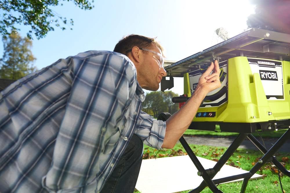 RYOBI - Scie sur Table RTS1800EF-G – Moteur 1800W, Lame Ø254mm 48 dents, Guide Parallèle, Rallonges Latérales, Coupe Droite et Inclinaison Réglable