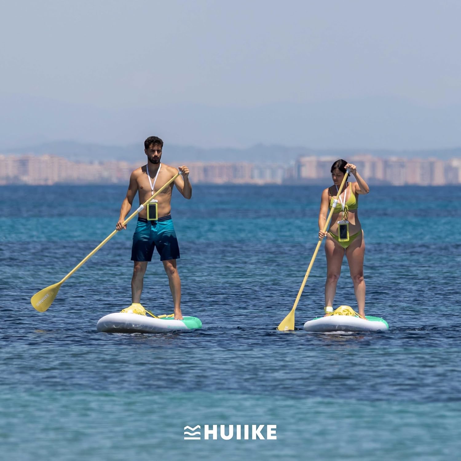 HUIIKE Paddle Gonflable Adulte avec Accessoires Inclus, Pagaie, Ailerons, Pompe. Planche de Stand Up Paddle Grande Stabilité et Résistance. 305 x 84 x 15 cm, Jusqu'à 130 kg