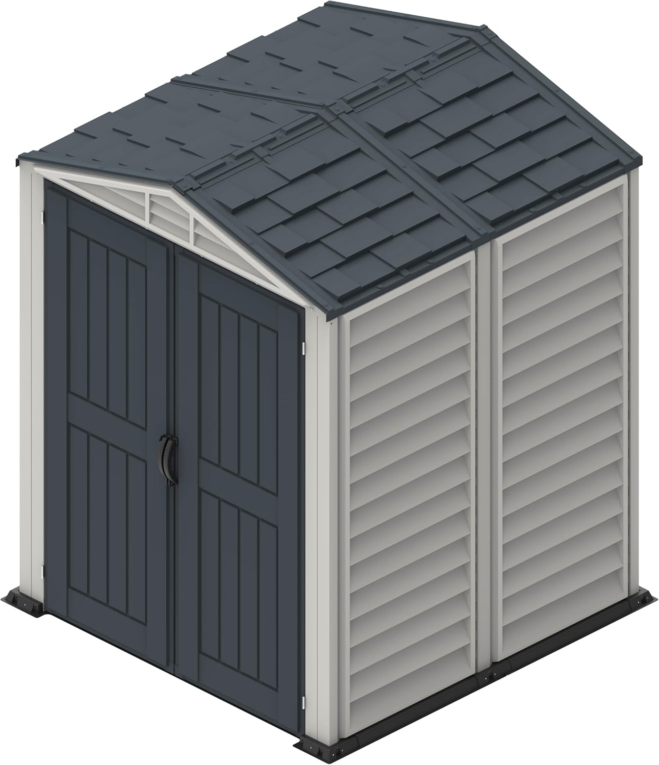 Duramax - YardMate PLUS - 5x5 ft - abri jardin plastique, plancher robuste, toit métal, ignifuge, sans entretien