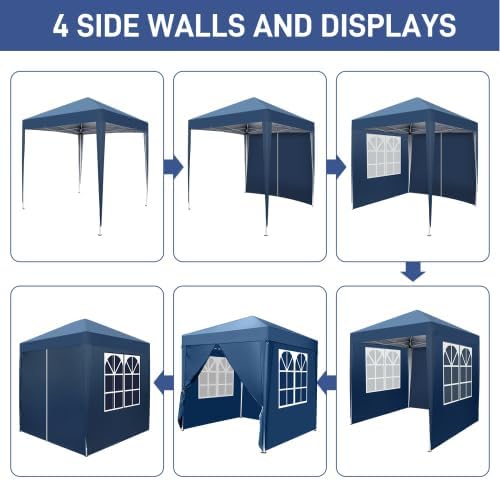 Bonnlo - Tonnelle pliante 2x2m, imperméable, 4 côtés, UV50+