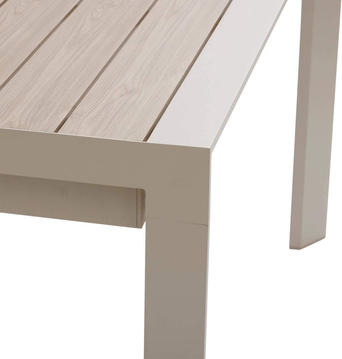 Hespéride - Evasion Argile - table extensible 14 places - aluminium bois antirouille, rallonge