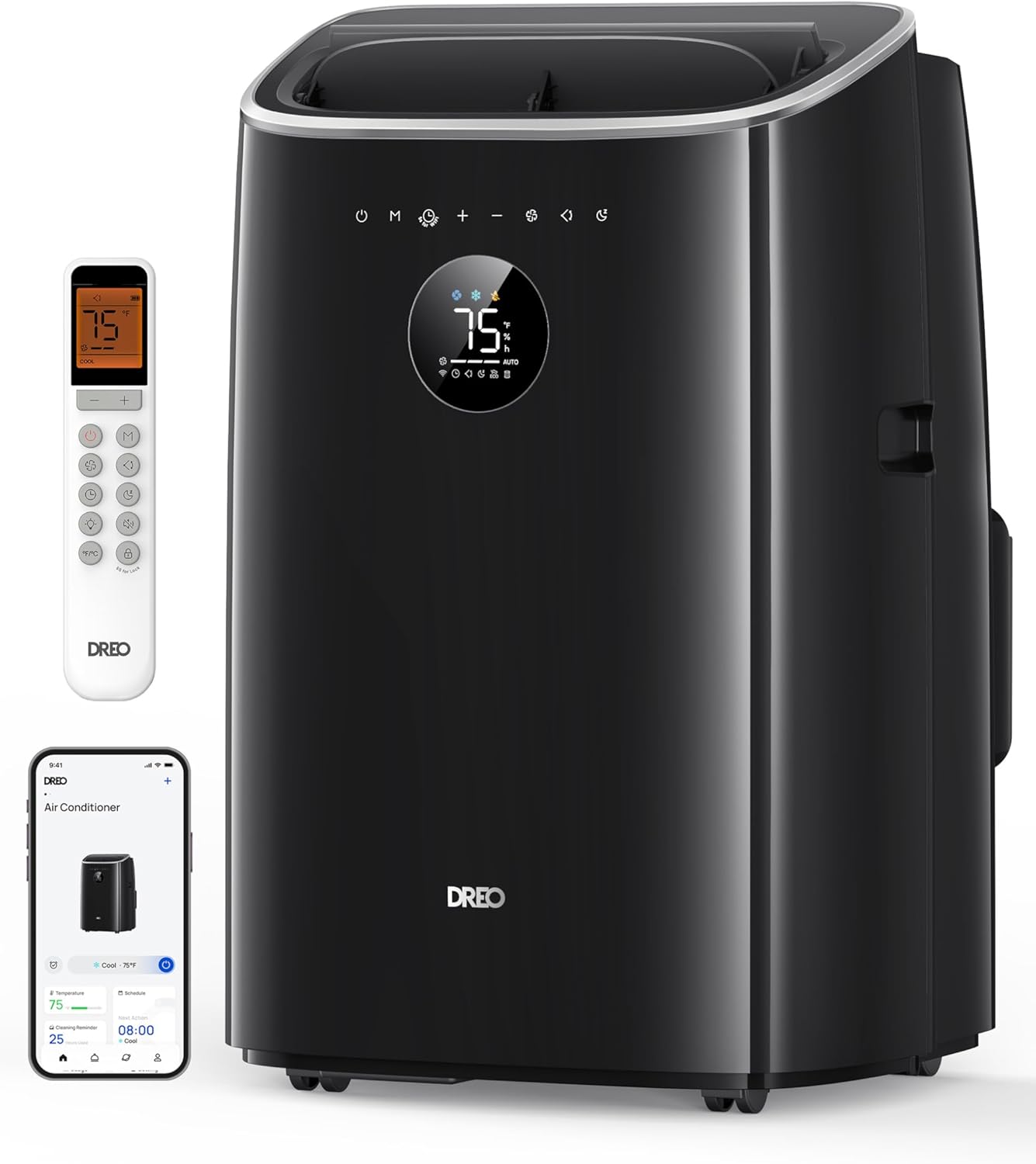 Dreo - Portable AC série - compact - 46dB silencieux, timer, appli, déshumidificateur