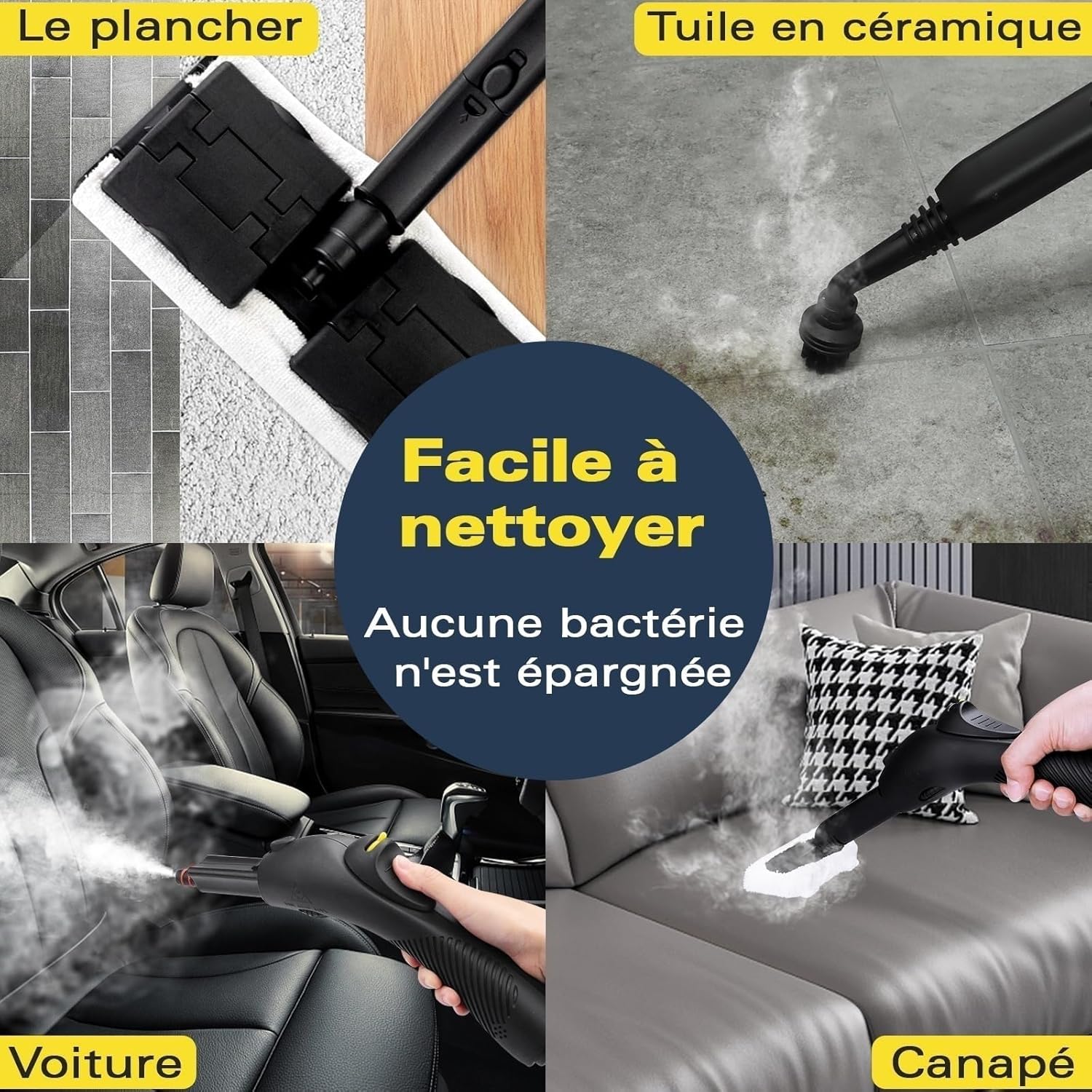 Waitbird - Nettoyeur vapeur 21 accessoires, 248°F, sols & canapés