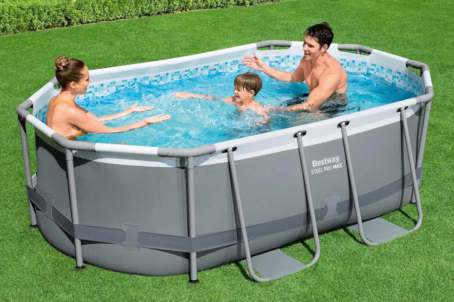 Bestway - Steel Pro Max piscine hors sol, 305x200x84cm, gris
