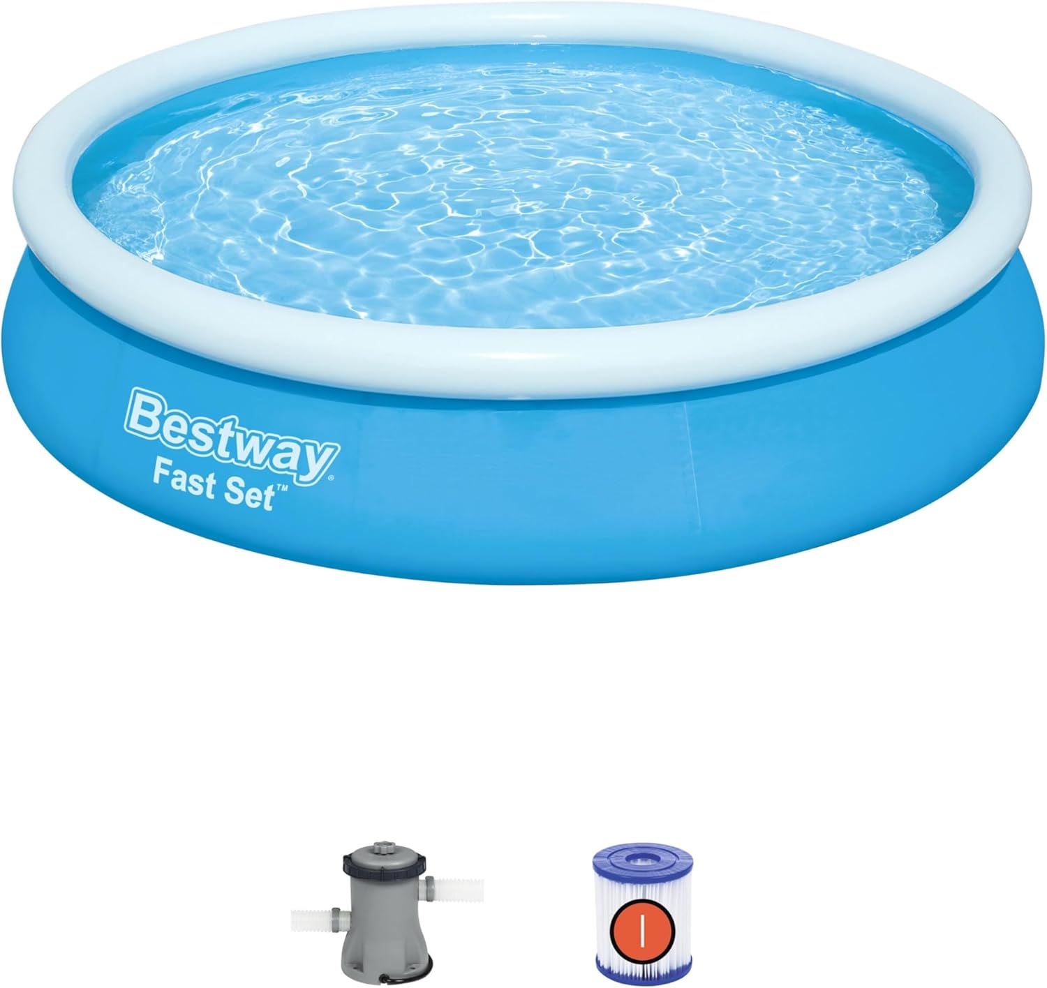BESTWAY Piscine autoportante Ronde Fast Set 366 x 76 cm avec Filtration