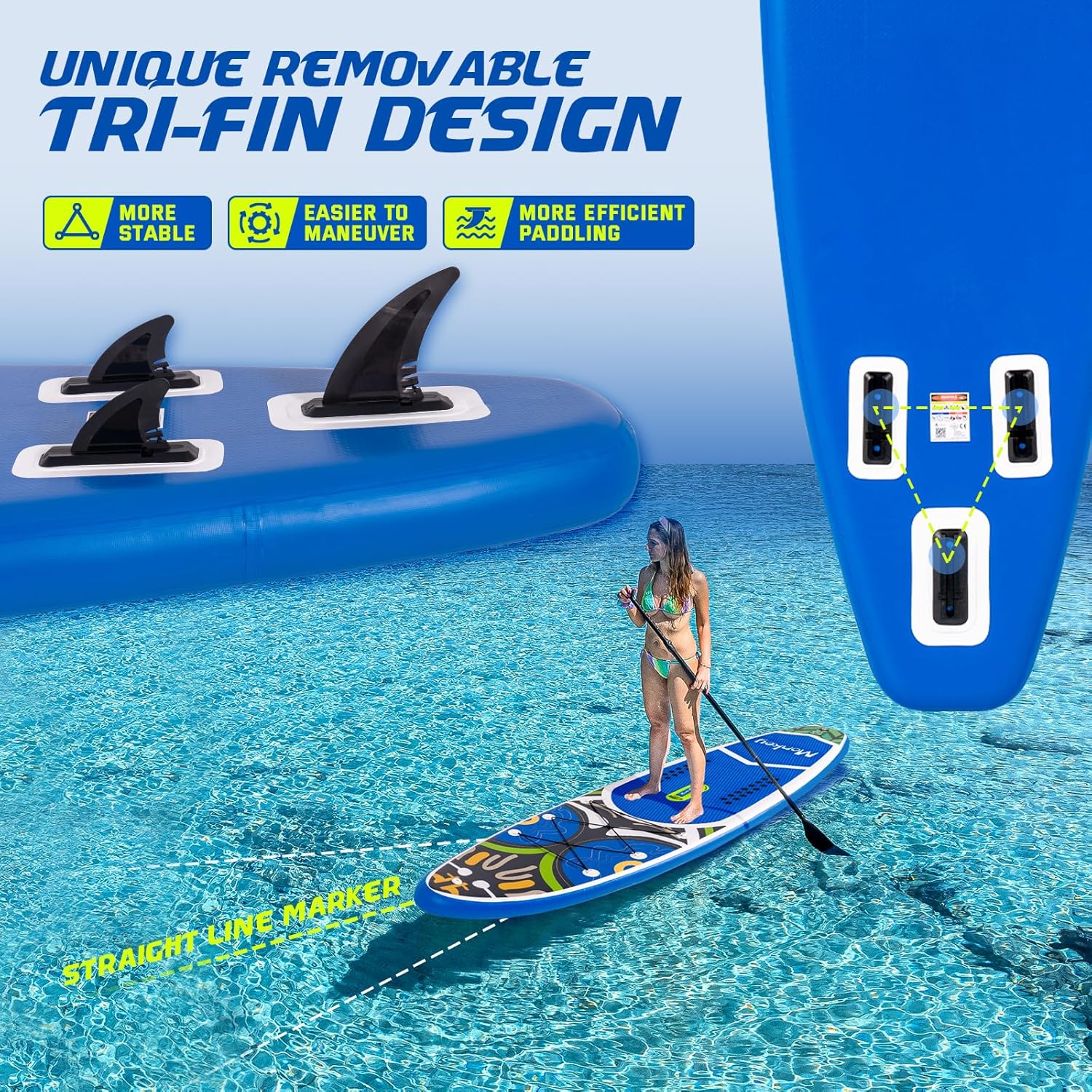 FunWater - planche de surf gonflable - 320x81x15 cm - kit complet, pagaie réglable, sac, pompe, sécurité