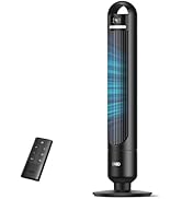 Ventilateur tour silencieux DREO 23 dB, ventilateur avec refroidissement, télécommande, pour chambre à coucher, tour Fa...