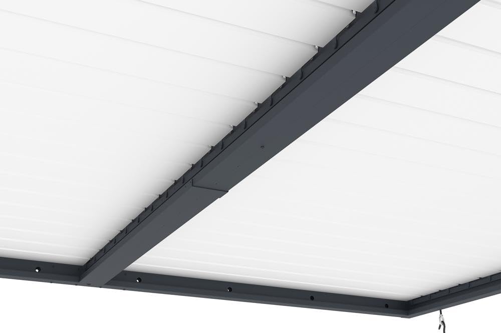Cazeboo - pergola bioclimatique AGOSTA - 4x3m - aluminium gris, lames blanches