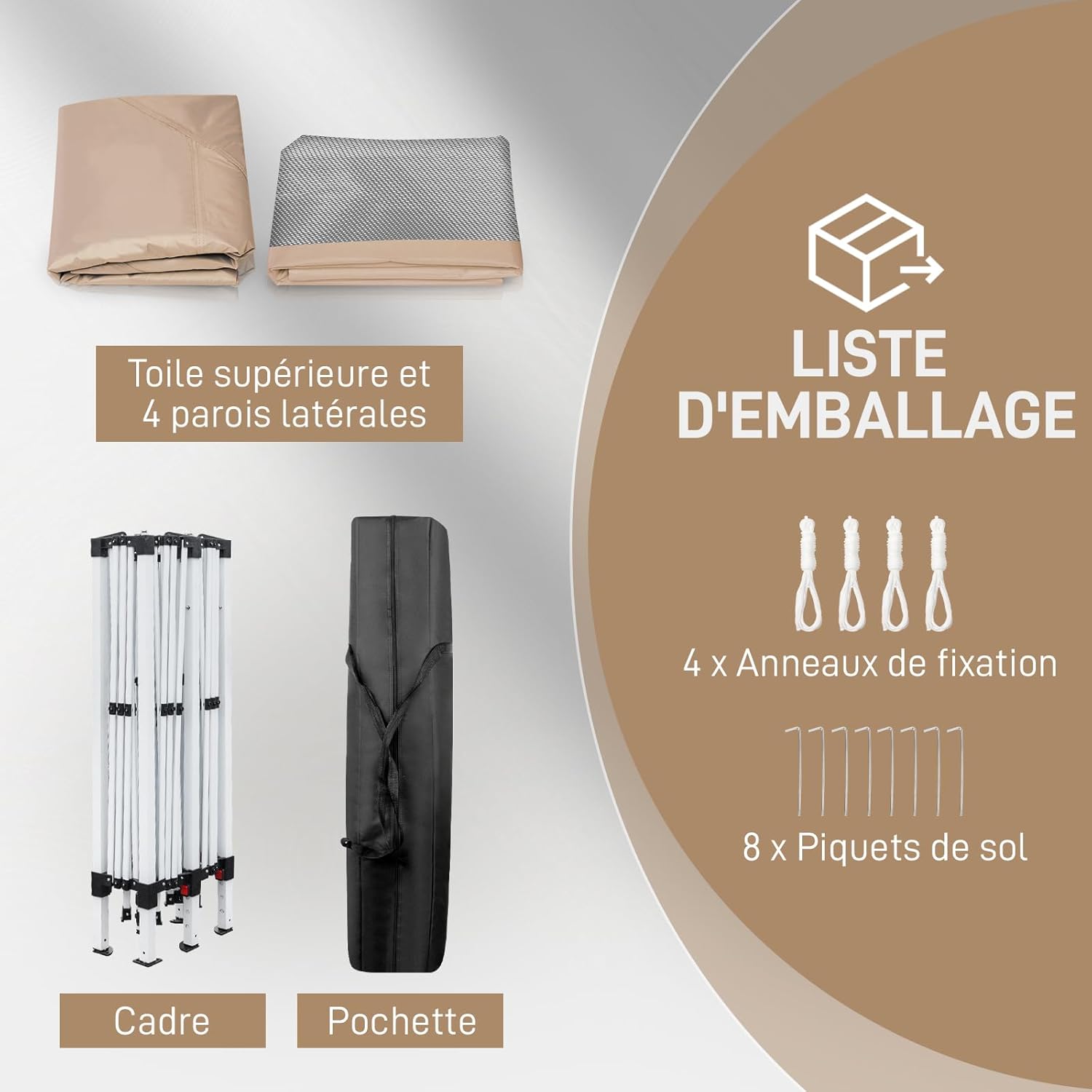 LEADZM - tonnelle pliante 2x2m - imperméable, anti-UV, 4 moustiquaires