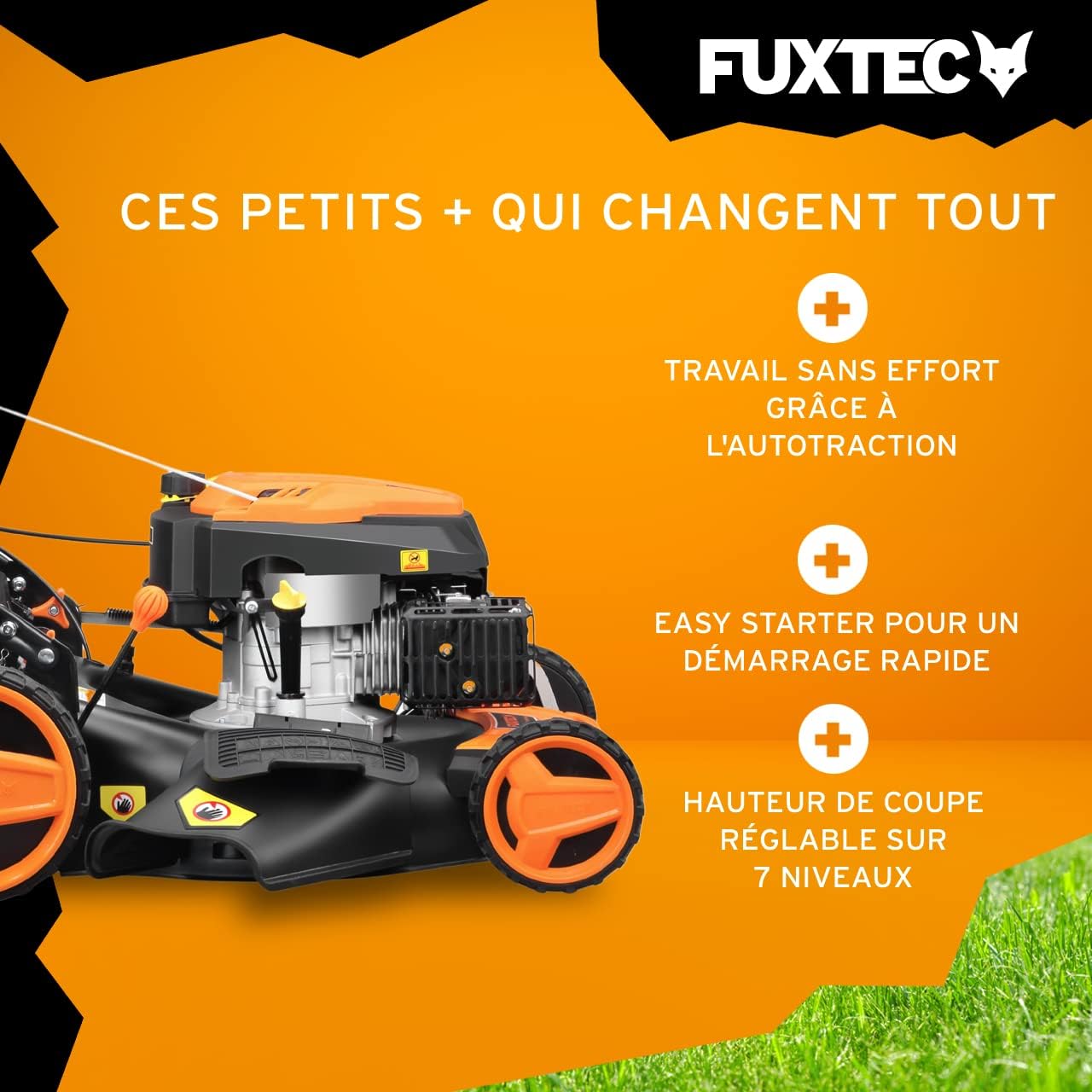 FUXTEC - tondeuse thermique autopropulsée 51cm, 196cm3, mulching, 60L, FX-RM5196