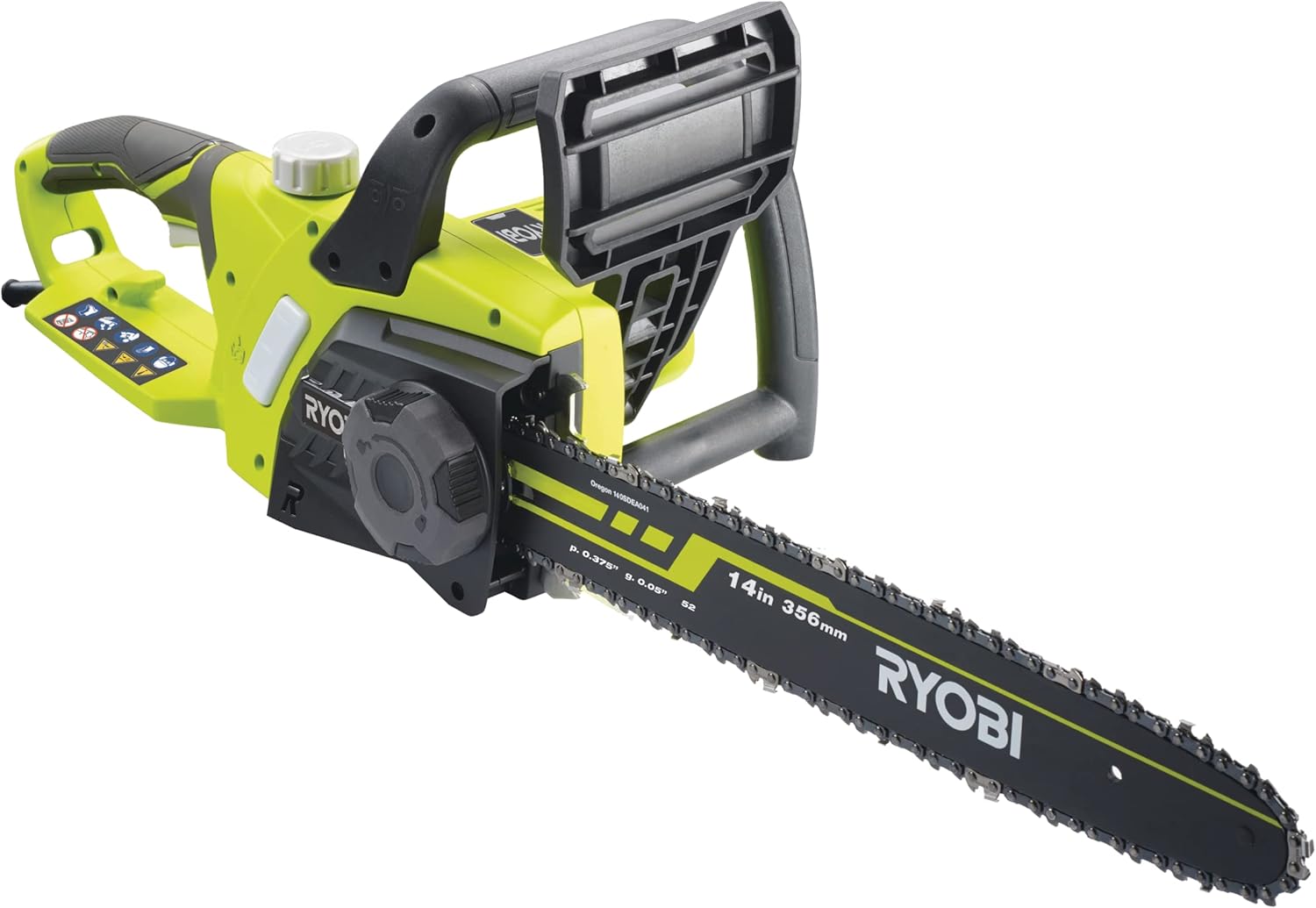 RYOBI - Tronçonneuse Électrique 1900W 35 cm - Utilisations Élagage, Bois de Chauffage, Domestique et Occasionnelle - Livrée avec 1 Protège-Guide & 1 Chaîne 35 cm 52 Maillons - RCS1935B