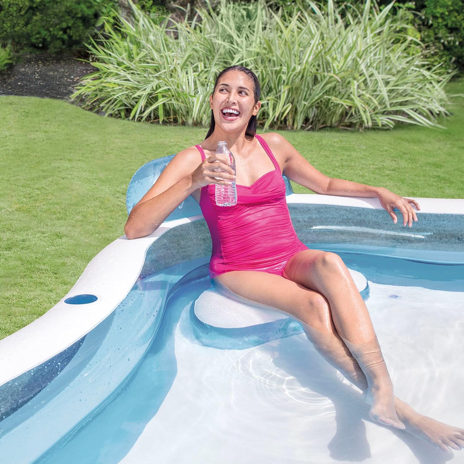 Intex - piscine familiale avec sièges - 229x229x66 cm - 4 places confortables