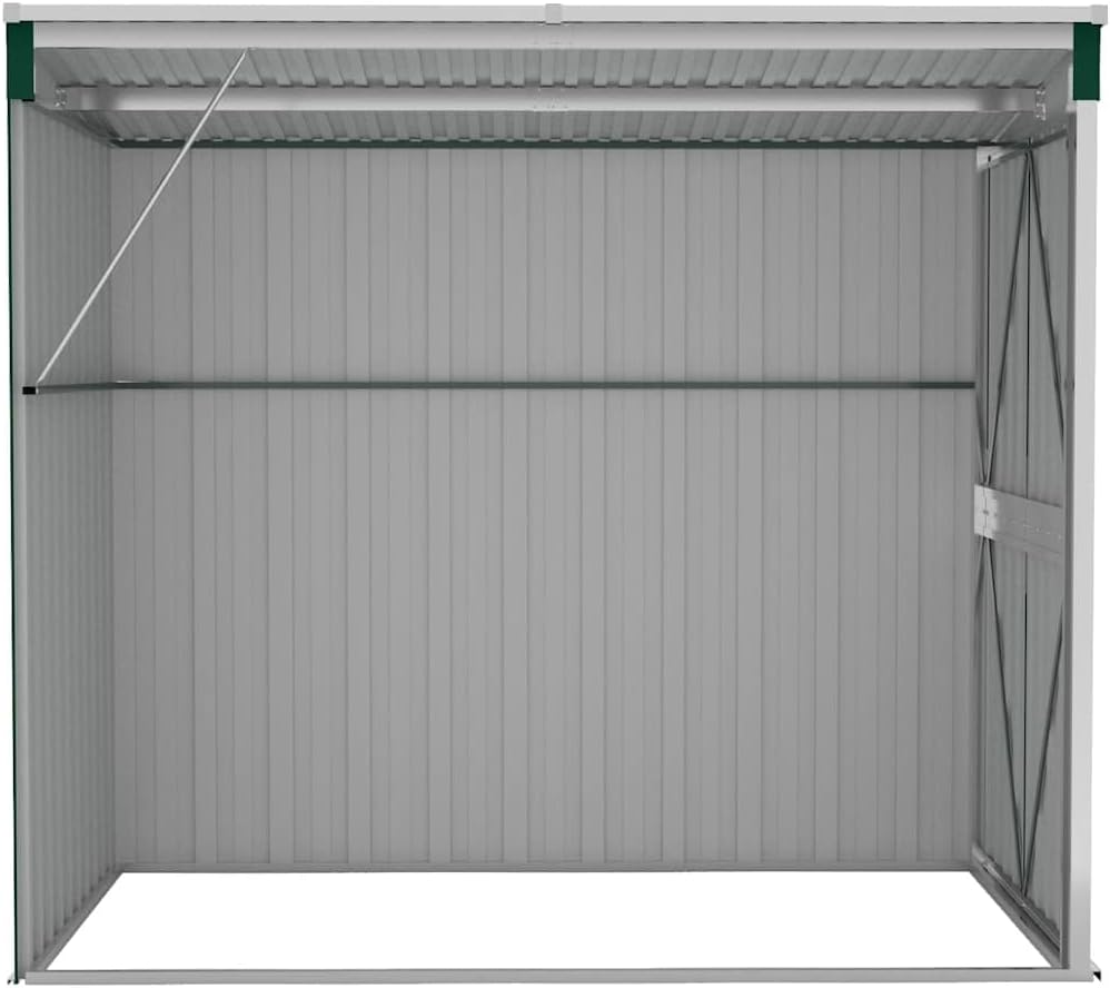 vidaXL - abri mural de jardin - 118x194x178cm - acier galvanisé, vert