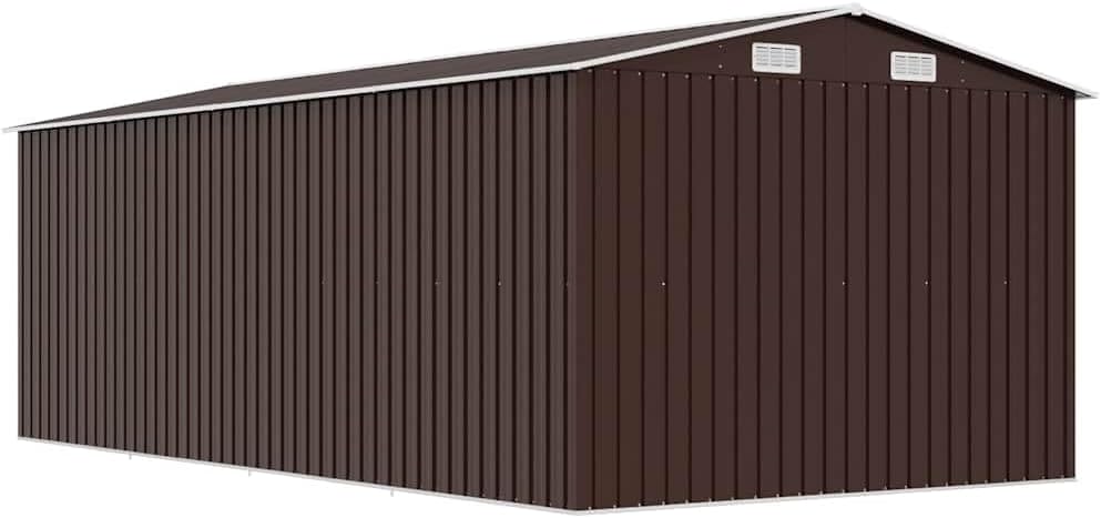 vidaXL Abri de Jardin 257x489x181 cm Métal Marron Terrasse Cabane à Outils