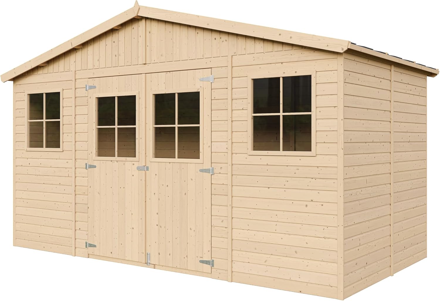 TIMBELA - série M332 - 8 m² - abri de jardin bois, fenêtres, H246x418x220 cm - M332