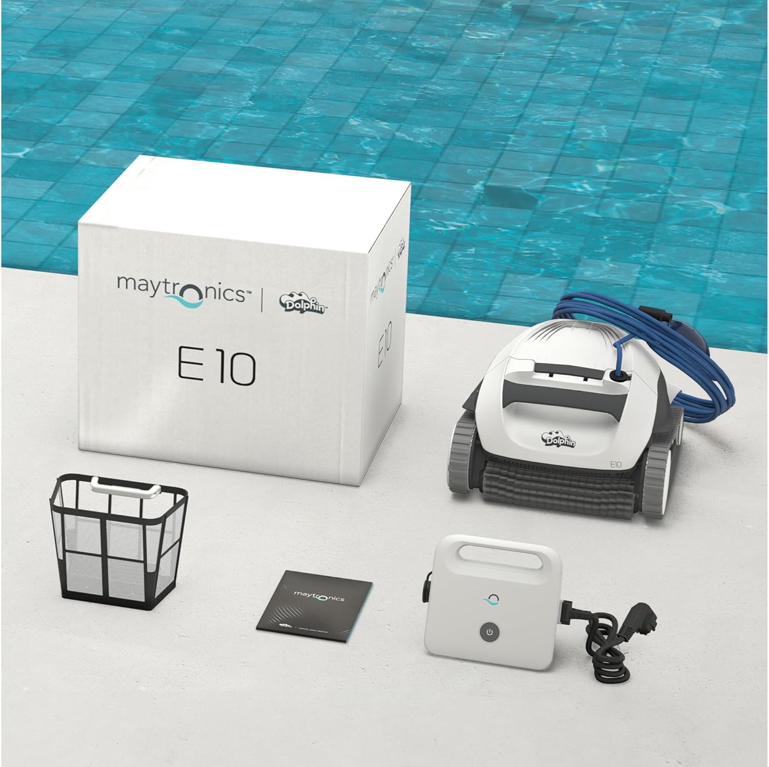 Dolphin - E10 Série - 8m - Robot piscine fond, filaire, éco-énergie