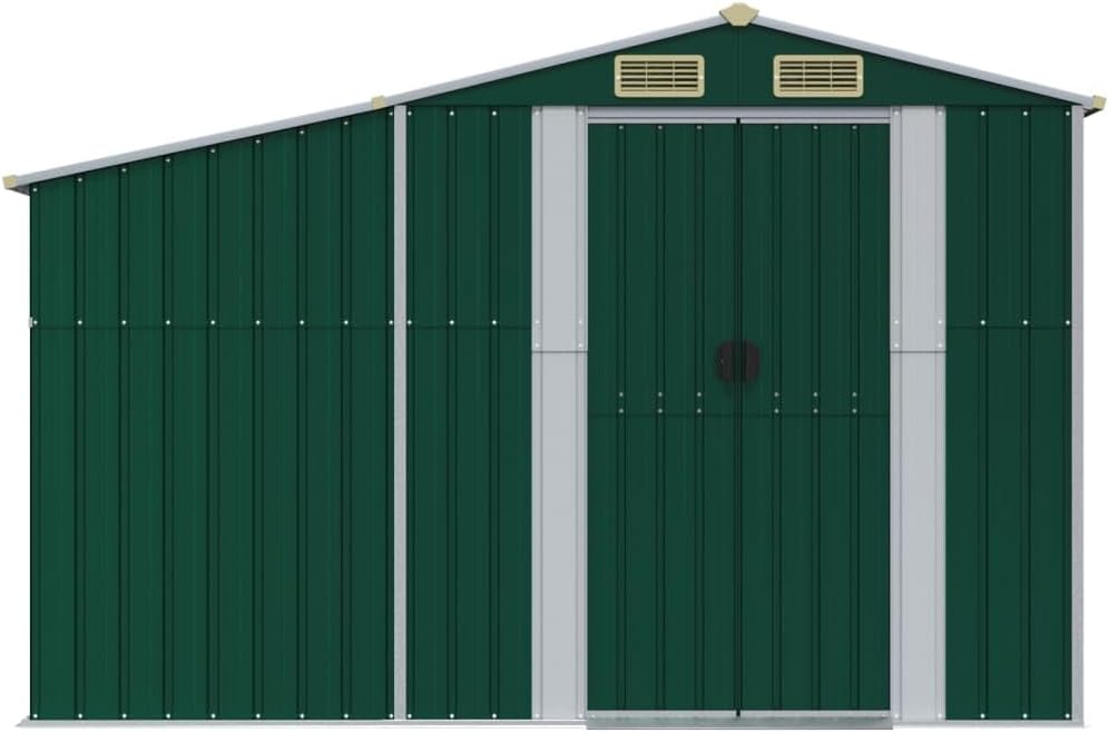ADWOA Abri de Jardin Vert 277x192,5x179 cm Acier galvanisé,Abris De Jardin,Abri De Stockage pour Jardin,Abri D'Outils De Jardin