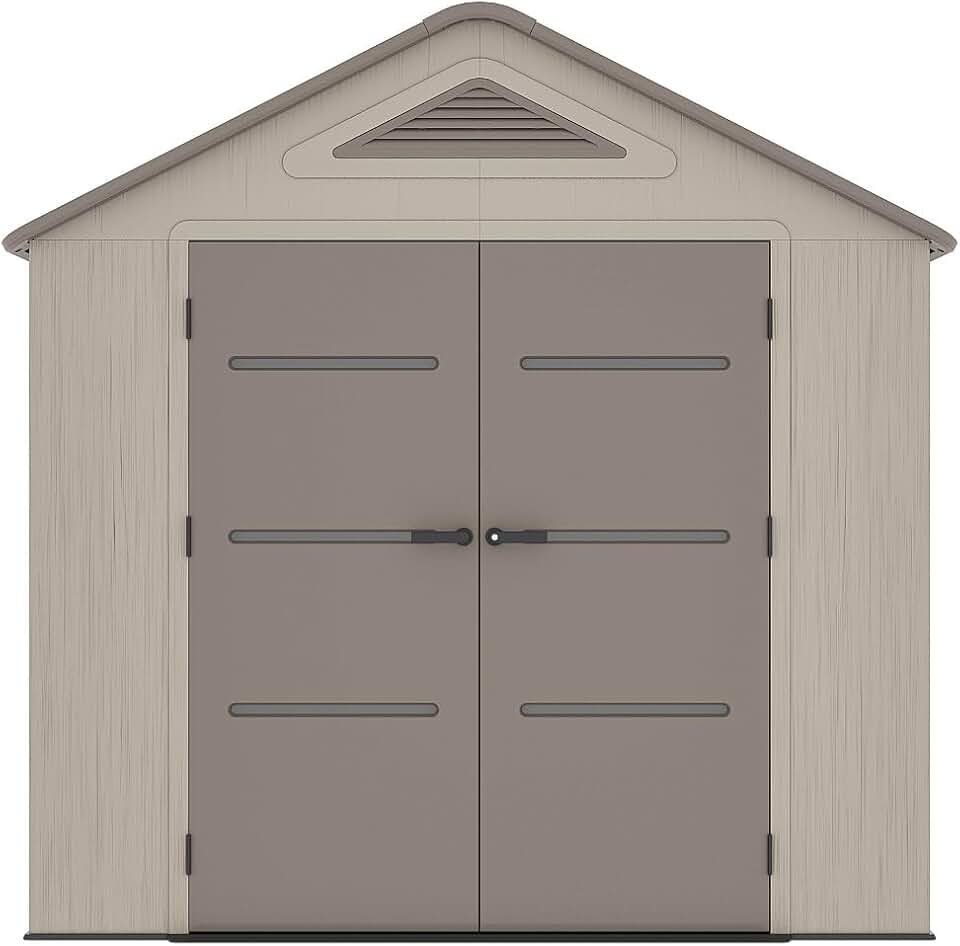 Vente-unique - Abri de Jardin Beige/Marron 9,5m² résine, plancher, ép. 22mm ANTEVA