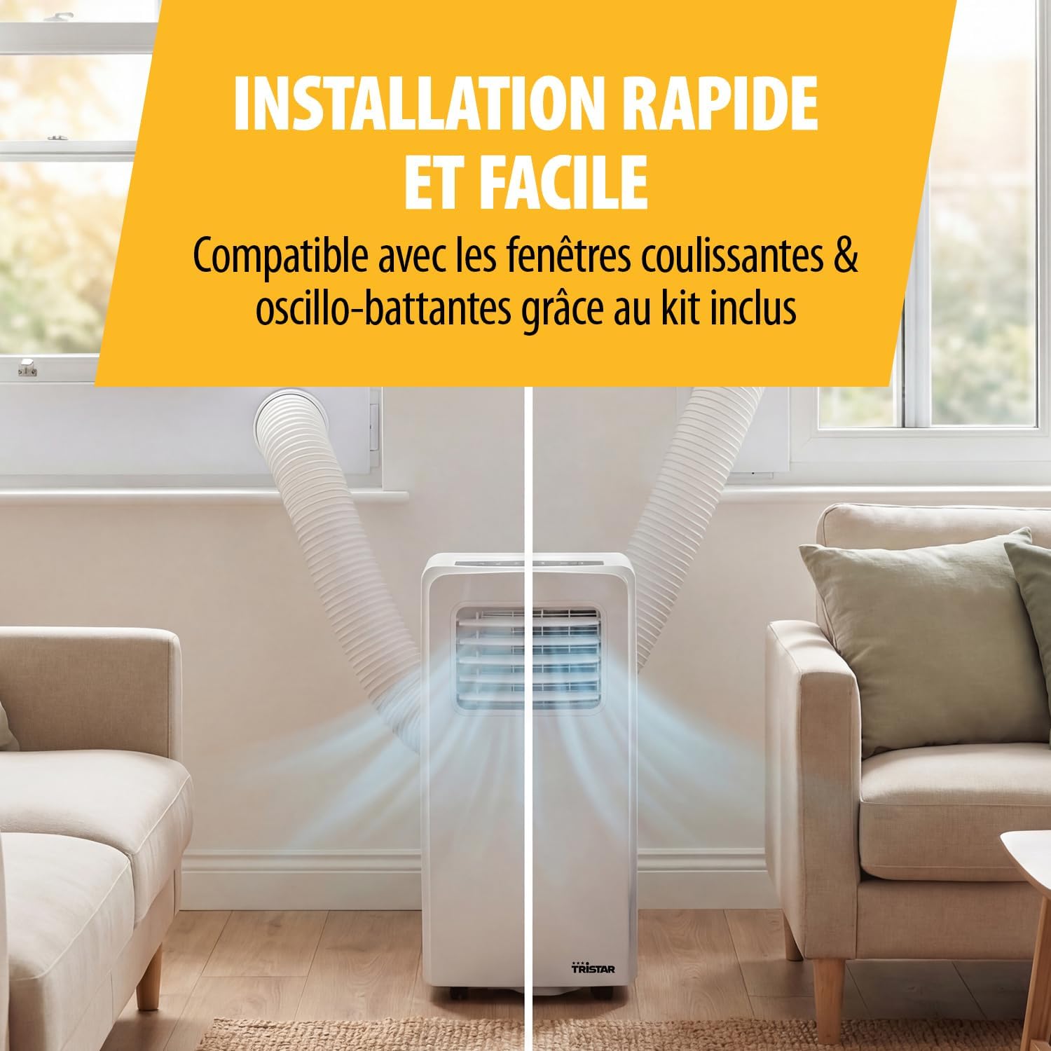 Tristar - Climatiseur mobile 3-en-1, 7 000 BTU, 25m², déshumidification, AC-5478