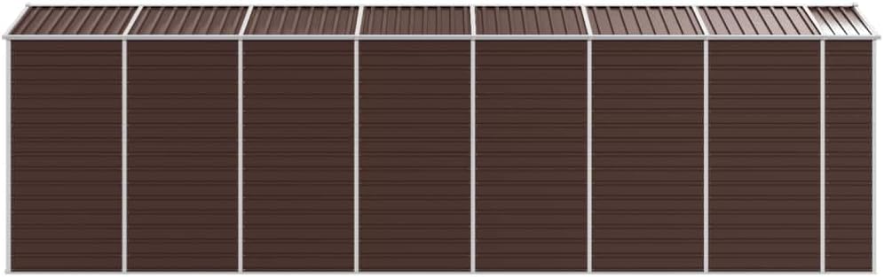 vidaXL Abri de Jardin Marron 191x640x198 cm Acier galvanisé