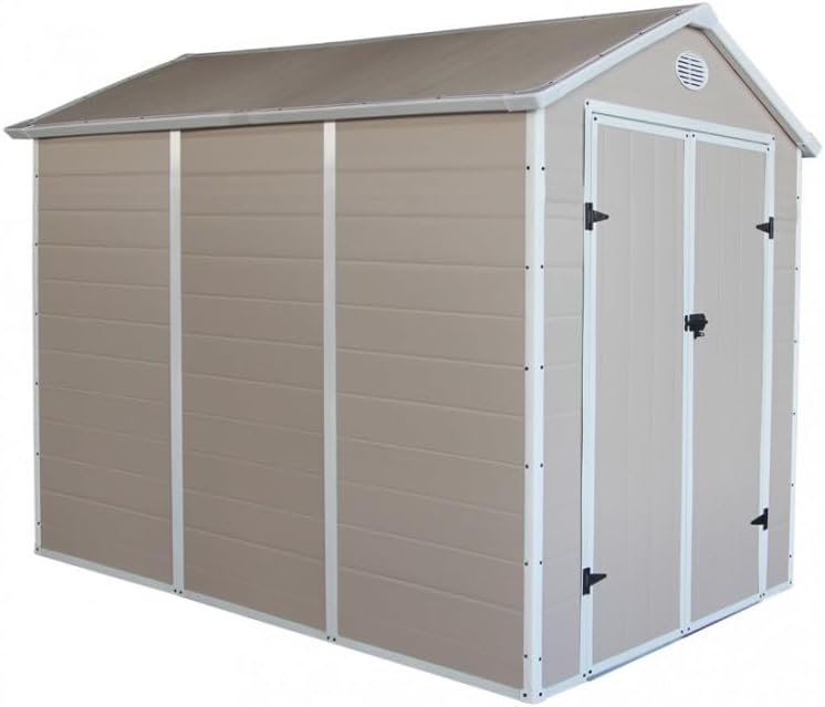 Jôbu - Abri Jardin Résine - 5,32m² - acier, porte double, fenêtre, 226cm
