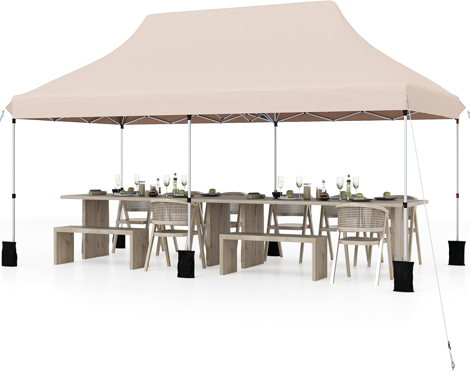 GOPLUS - barnum pliant série jardin - 3x6m - imperméable, sac transport