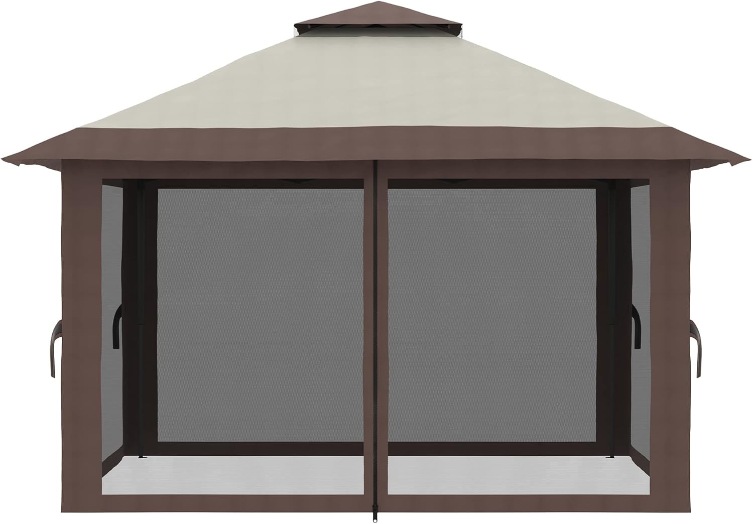 Outsunny - Tonnelle pop-up 4x4 m, double toit, moustiquaires, UV50+
