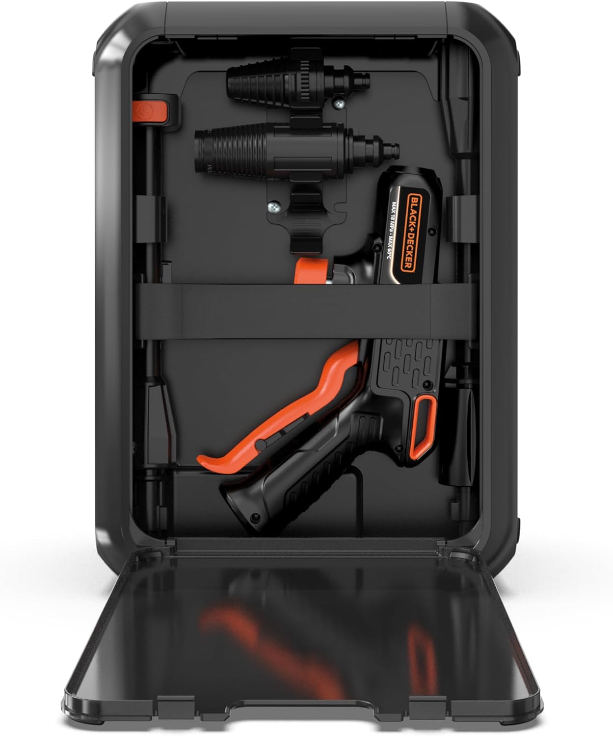 Black+Decker Nettoyeur Haute Pression BXPW1900C, Compact, pour la Voiture et l’extérieur de la Maison, Pression Max. 150 Bar, Débit Max. 460 l/h, Puissance absorbée 1 900 W