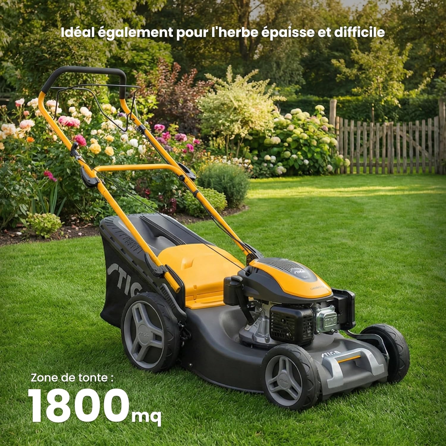 STIGA Combi 53 S Tondeuse Thermique, 166 cm³, 51 cm – Système 3 en 1, Bac 60 L, Réglage Centralisé – pour Pelouses jusqu'à 1 800 m²