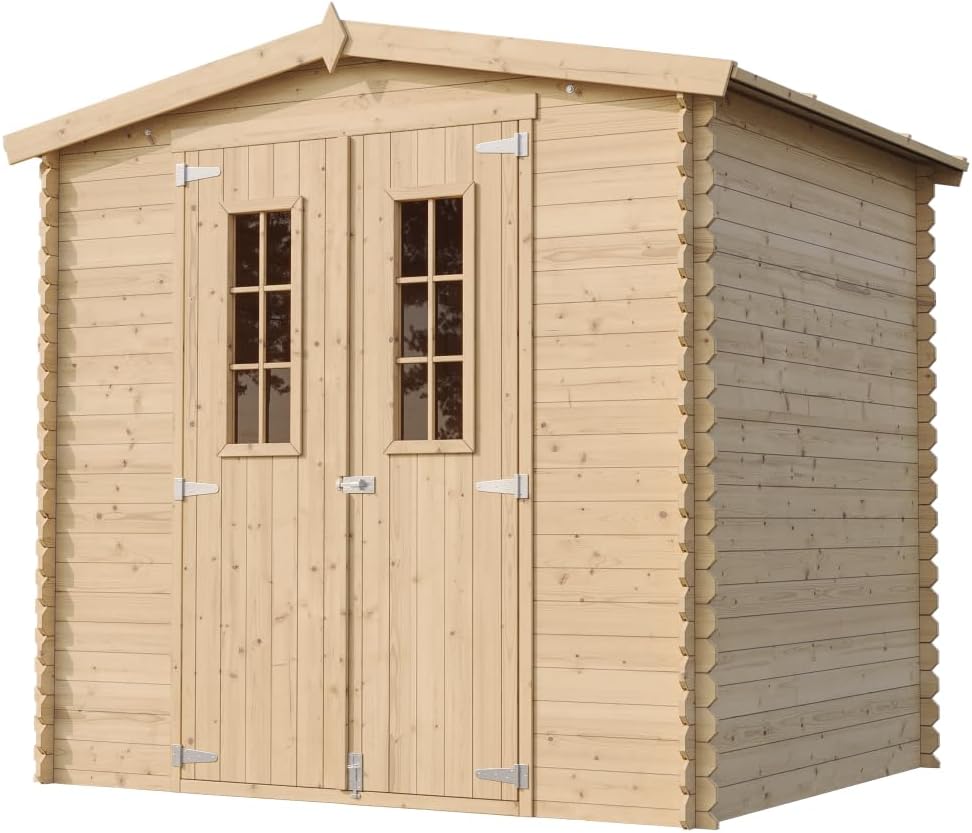 TIMBELA - abri jardin bois M369C - 236x226x218 cm - 4,33 m², stockage, vélos