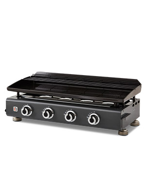 Plancha Silvia II G 4 Feux Gris métallisé Plaque Acier Emaille Grille maintien chaud Brasero