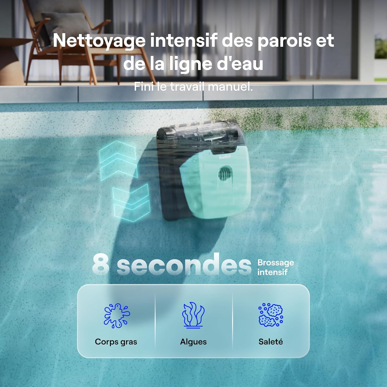 Beatbot - Sora 10 - robot piscine, 300 min, filtre 5L, 25700 LPH