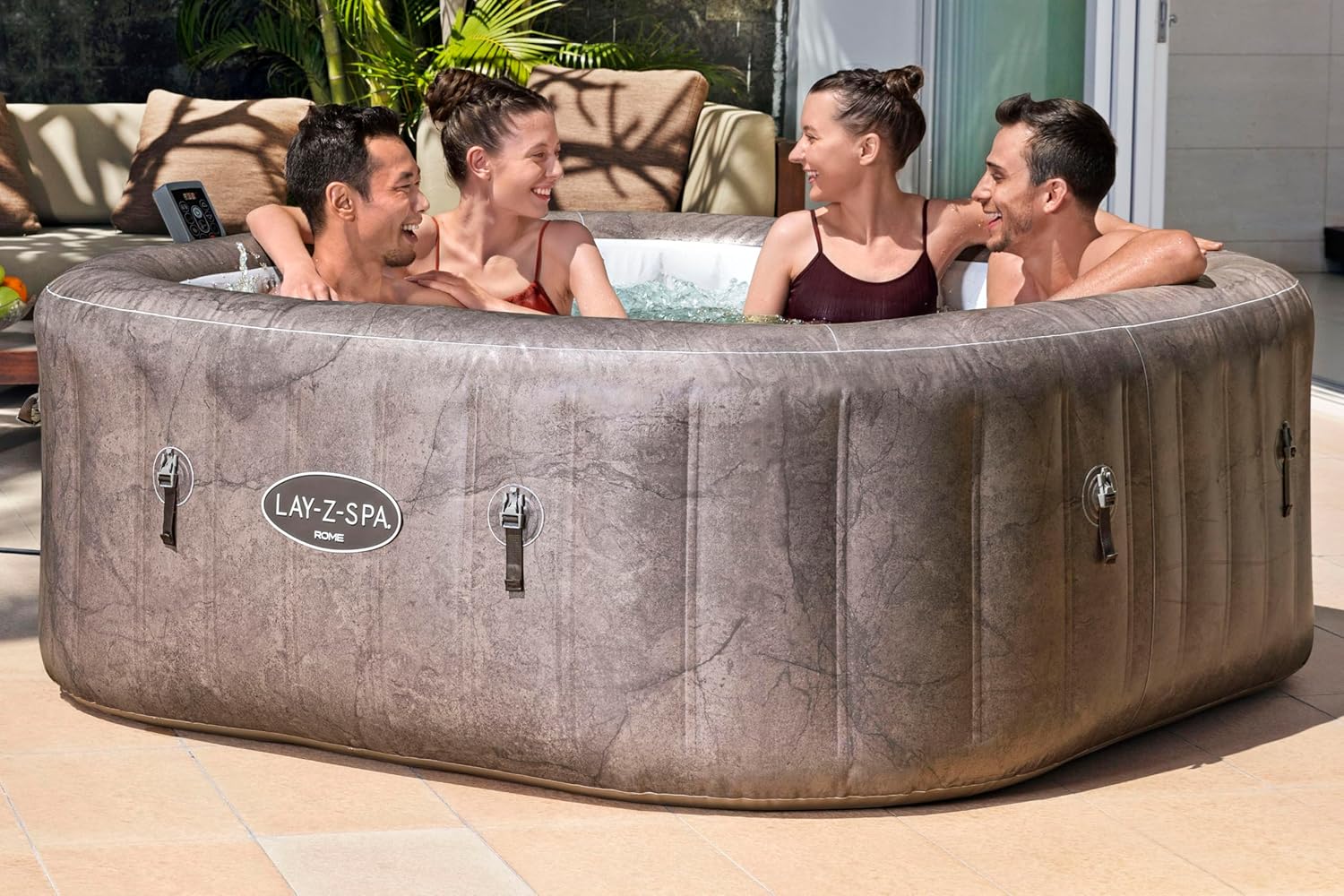 Bestway - Rome MaxHold EnergySense UltraFit - 180x180x71cm - spa carré 6 places, effet marbre, AirJet SP018