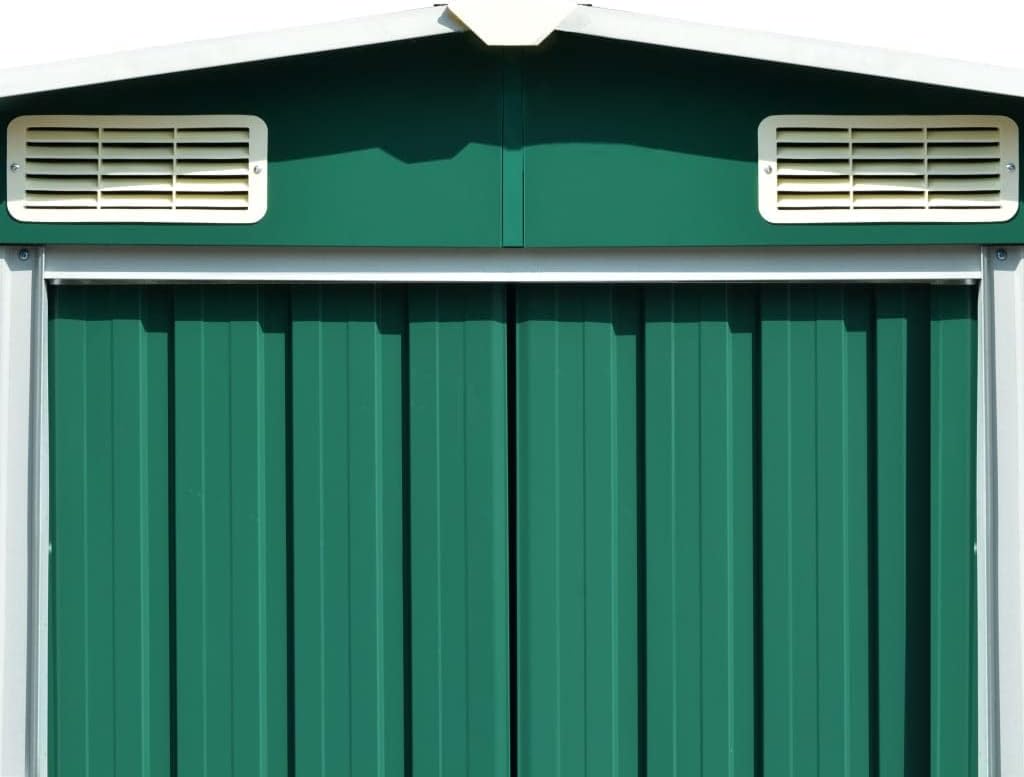 vidaXL Abri de jardin structure extérieure terrasse balcon pelouse cour garage auvent construction outil stockage hangar maison métal vert