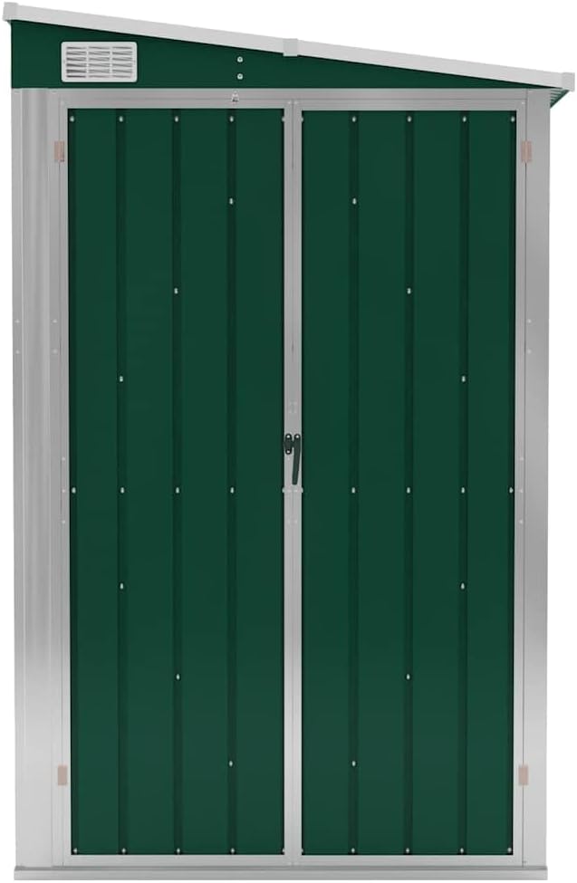 vidaXL - abri mural de jardin - 118x194x178cm - acier galvanisé, vert